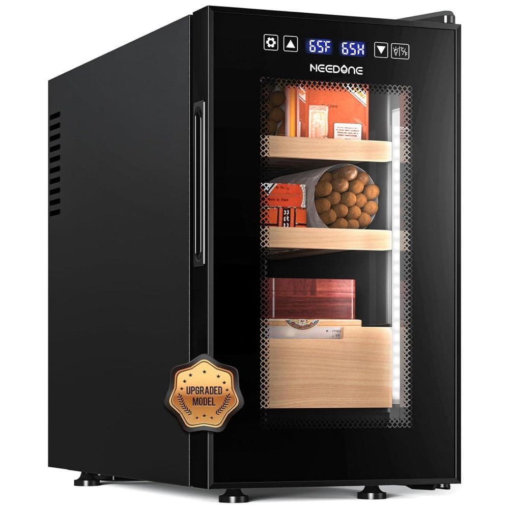 Umidor de Charutos NEEDONE 23 Litros Pro - Controle Inteligente de Umidade e Temperatura 2.0, Gabinete Elétrico Termostático 150 Charutos.