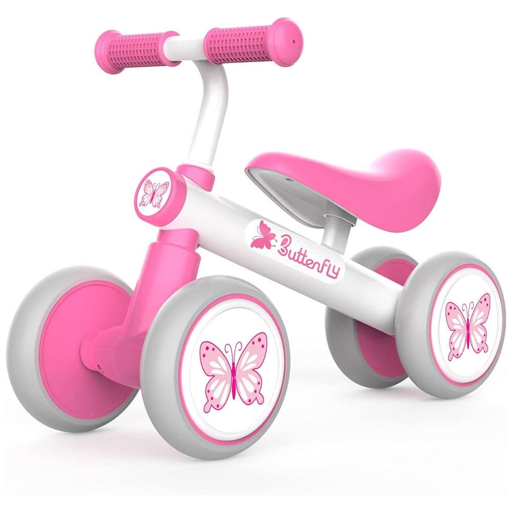 Bicicleta sem Pedal Infantil com 4 Rodas para Crianças de 1 a 4 Anos, Branca e, XIAPIA, Branco