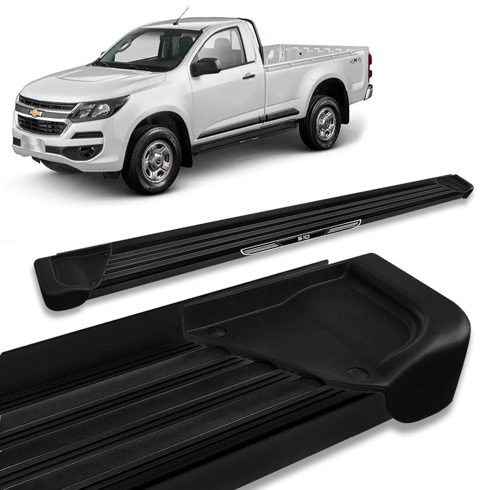 Estribo Lateral S10 2012 a 2023 CS Alumínio Preto A1 Com Ade