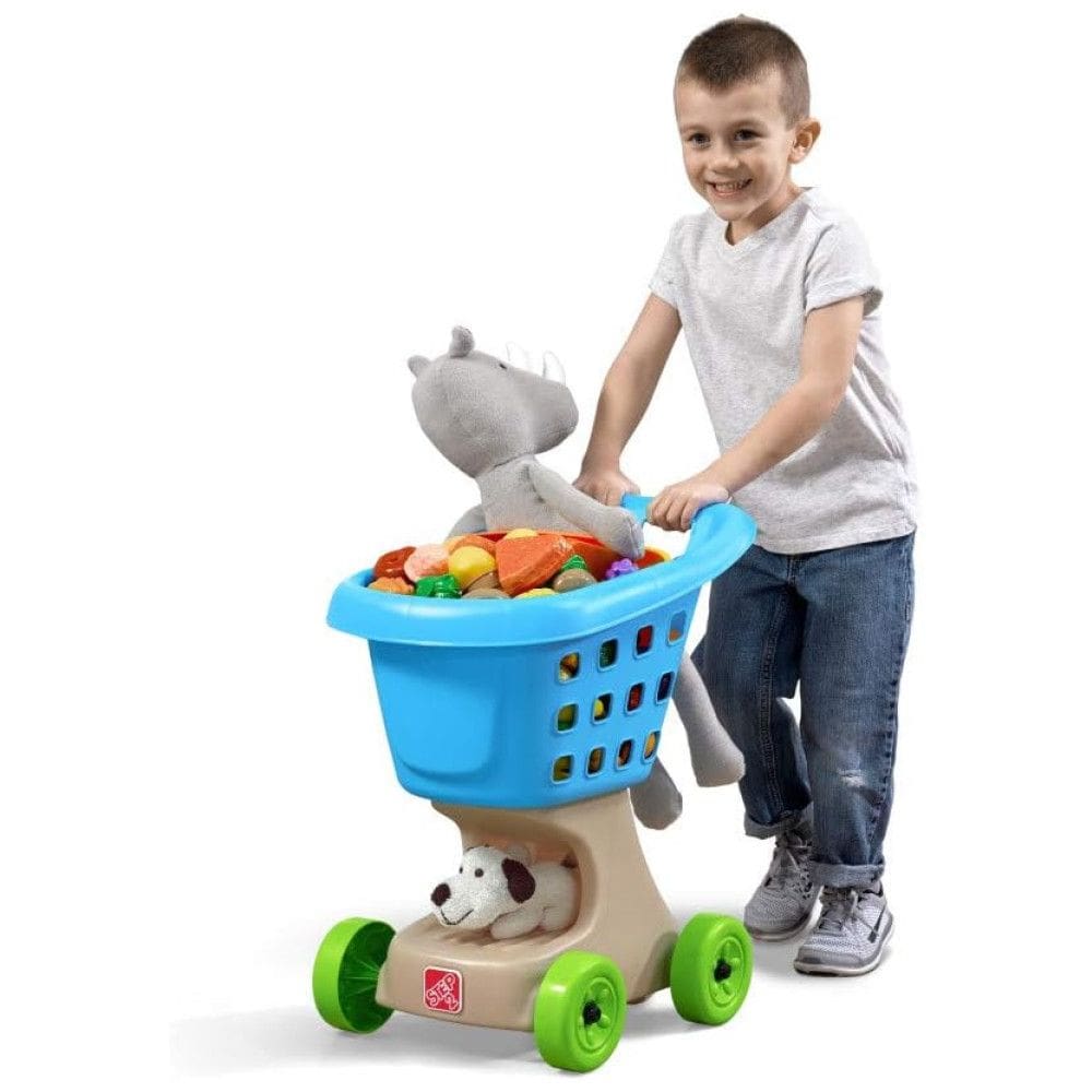 Carrinho de Compras Infantil, Feito de Plástico Durável, Para Crianças a Partir de 2 Anos, Step2 Little Helper`s, Azul