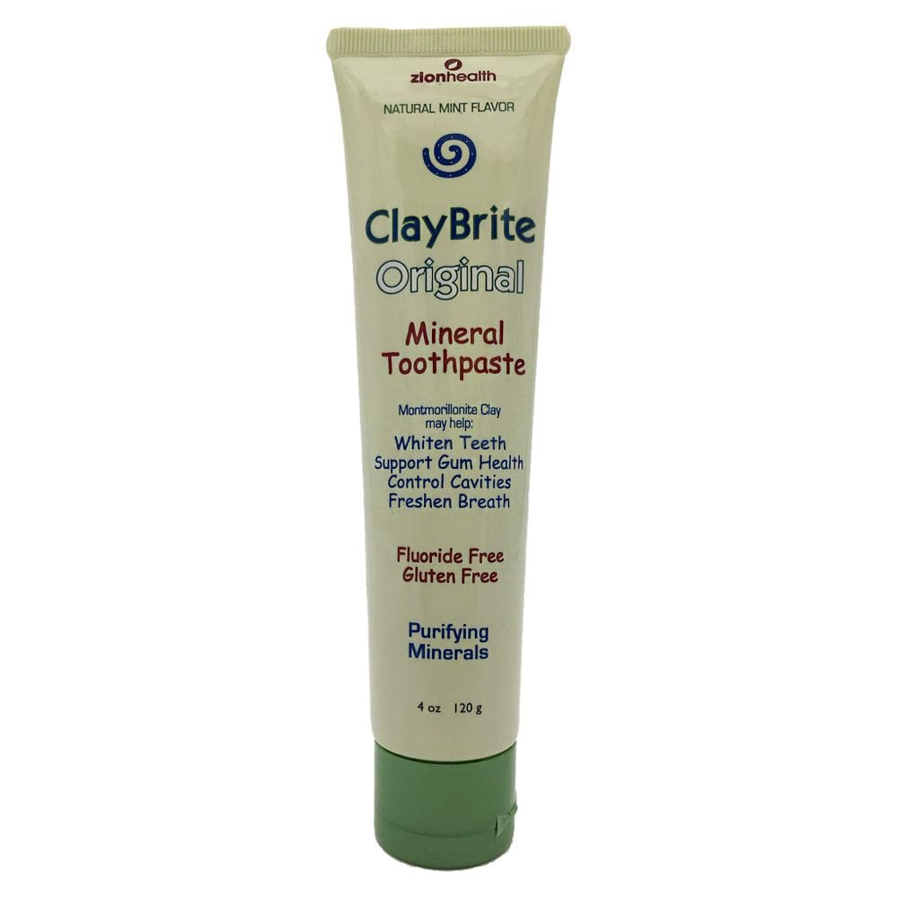 Pasta de dentes Zion Health Claybrite autêntico 95mL