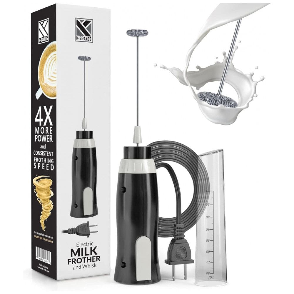Espumador Elétrico de Leite em Aço Inoxidável com Fio, K BRANDS electric frother, Preto