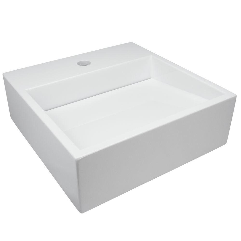 Cuba De Apoio Banheiro Jade Pedra 40x40cm Branco Standard
