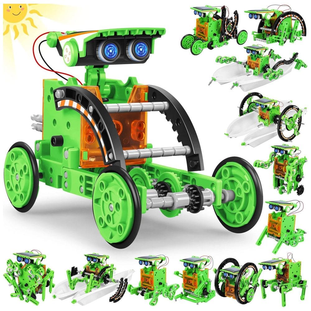 Robô Educacional STEM 13-EM-1 Movido A Energia Solar Para Crianças De 8 A 12 Anos, Kit Científico DIY Para Experimentos Robóticos.