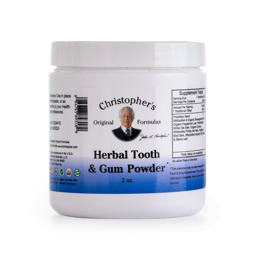 Pó para dentes e gengivas Christopher`s autêntico Formulas Herbal