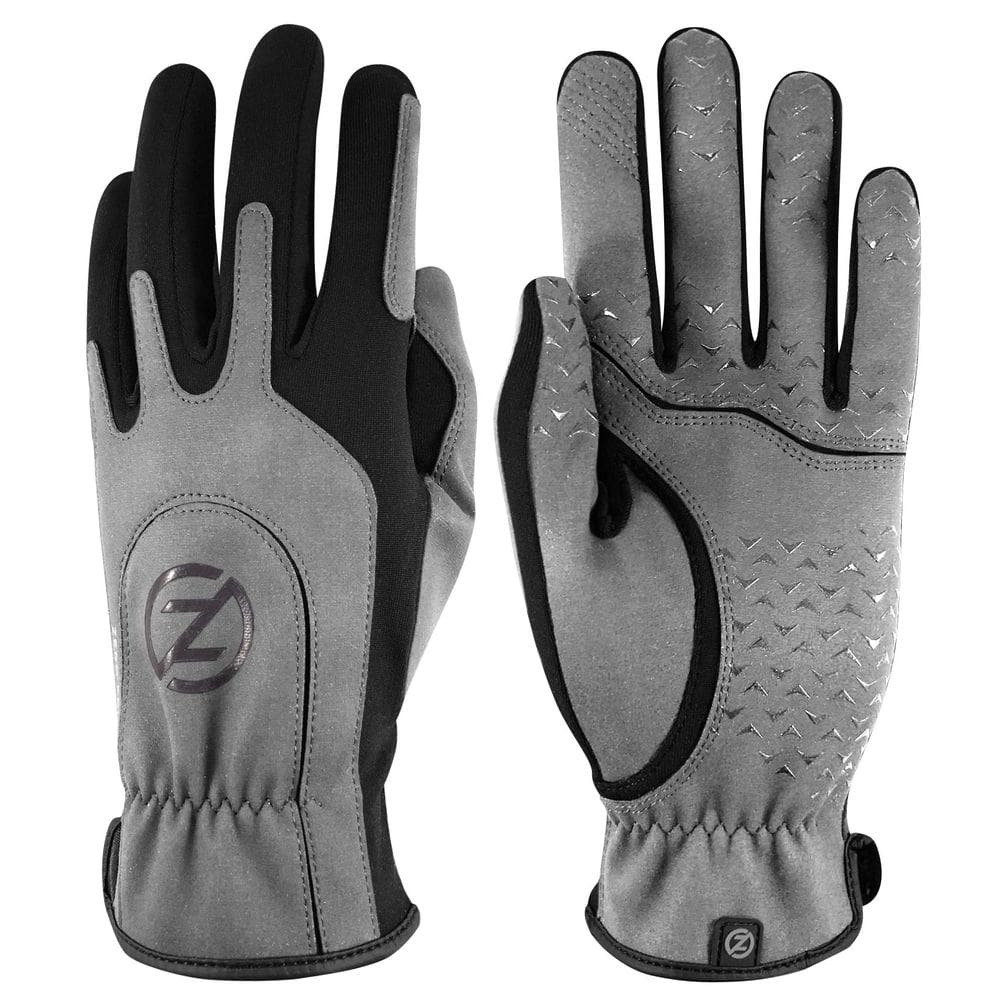 Luvas esportivas masculinas Zero Friction, ajuste universal, cinza