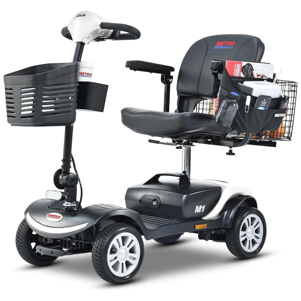 Cadeira de Rodas Elétrica 4 Rodas Dobrável, Assentos de Couro Espessos, Bateria de Longa Duração, Ideal para Adultos/Idosos,Metro Mobility.