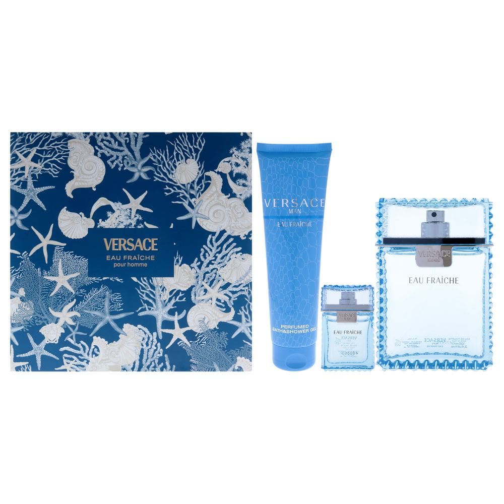 Conjunto de presente Perfume Versace Man Eau Fraiche para homens - 3 peças
