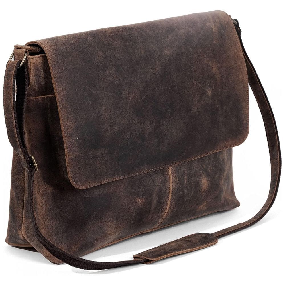 Bolsa Maleta s de Couro Masculina para Laptop, KOMALS PASSION LEATHER, Marrom