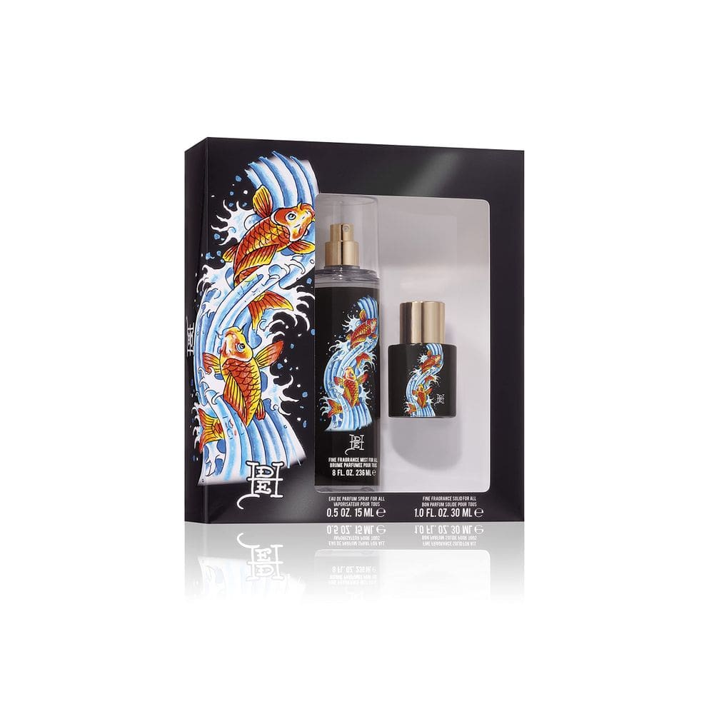 Conjunto de presente Perfume Ed Hardy Koi Wave Eau de Parfum de 2 peças