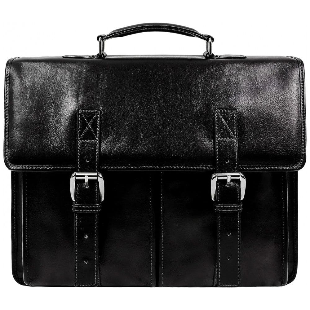 Bolsa Maleta Time Resistance de Couro Masculina para Laptop , Preta