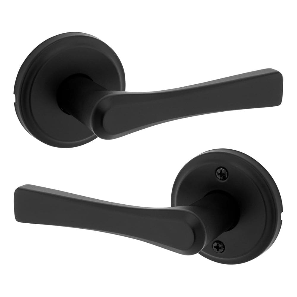 Alavanca de porta Kwikset Katella Matte Black sem travamento
