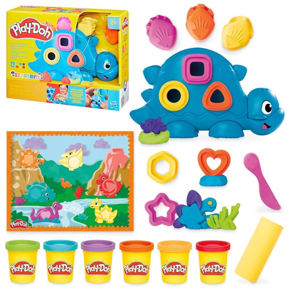 Play-Doh Formas & Cores: Kit Inicial Dinossauro Com 11 Acessórios Para Crianças 2+ .