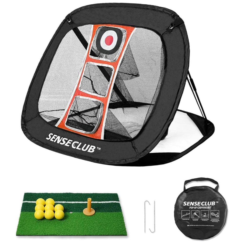 Rede de Prática de Golfe para o Quintal com Tapete e Bolas, Alvo de Treino para Chipping Indoor, Presente Divertido para Jogadores de