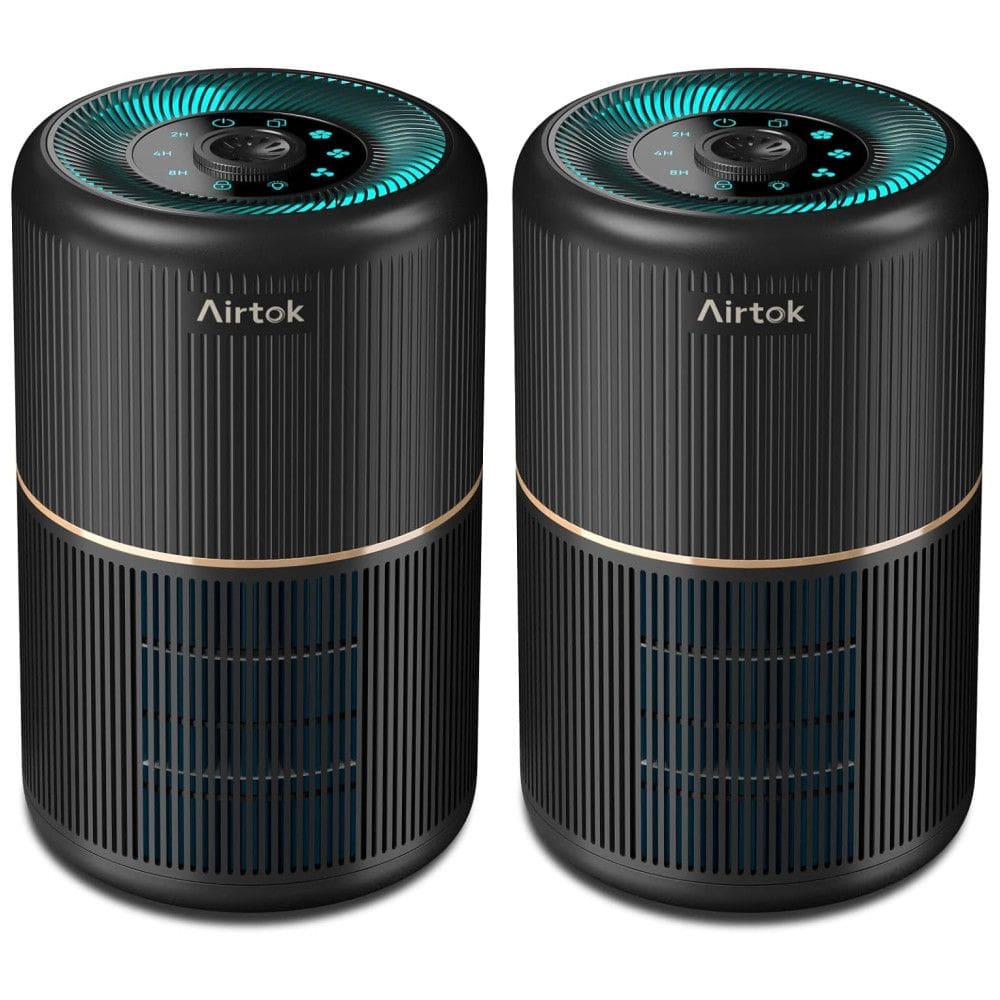 Purificador de Ar Multifuncional com Filtro HEPA H13 para Ambientes de até 35m² - 12 Esponjas de Aromatização - Cor Preto,AIRTOK