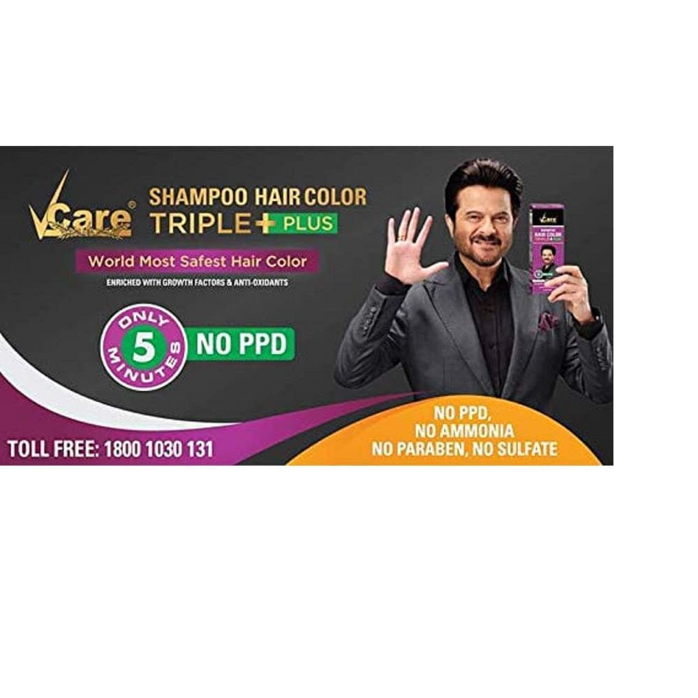 Shampoo de coloração de cabelo VCare Black 180mL