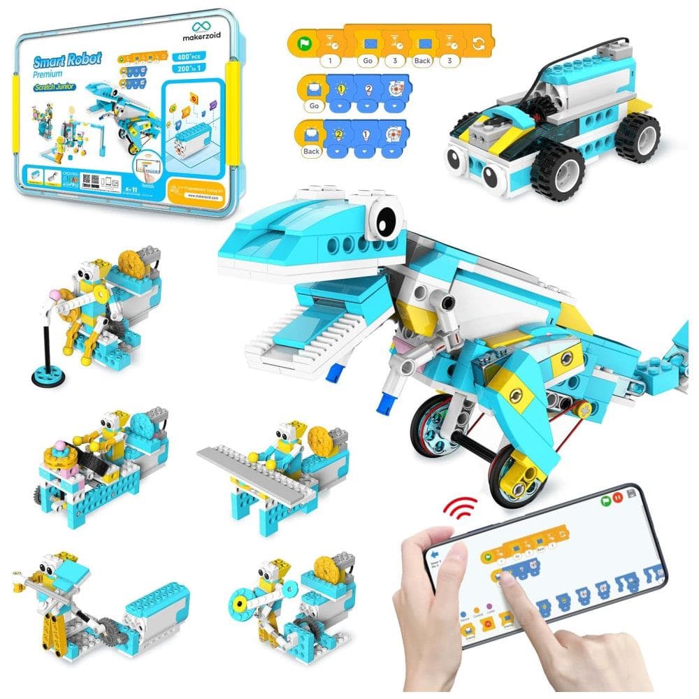Kit de Robôs Programáveis para Crianças a partir de 6 anos - 200 em 1, Brinquedos de Construção de Robôs RC, Kit de Codificação Educacional