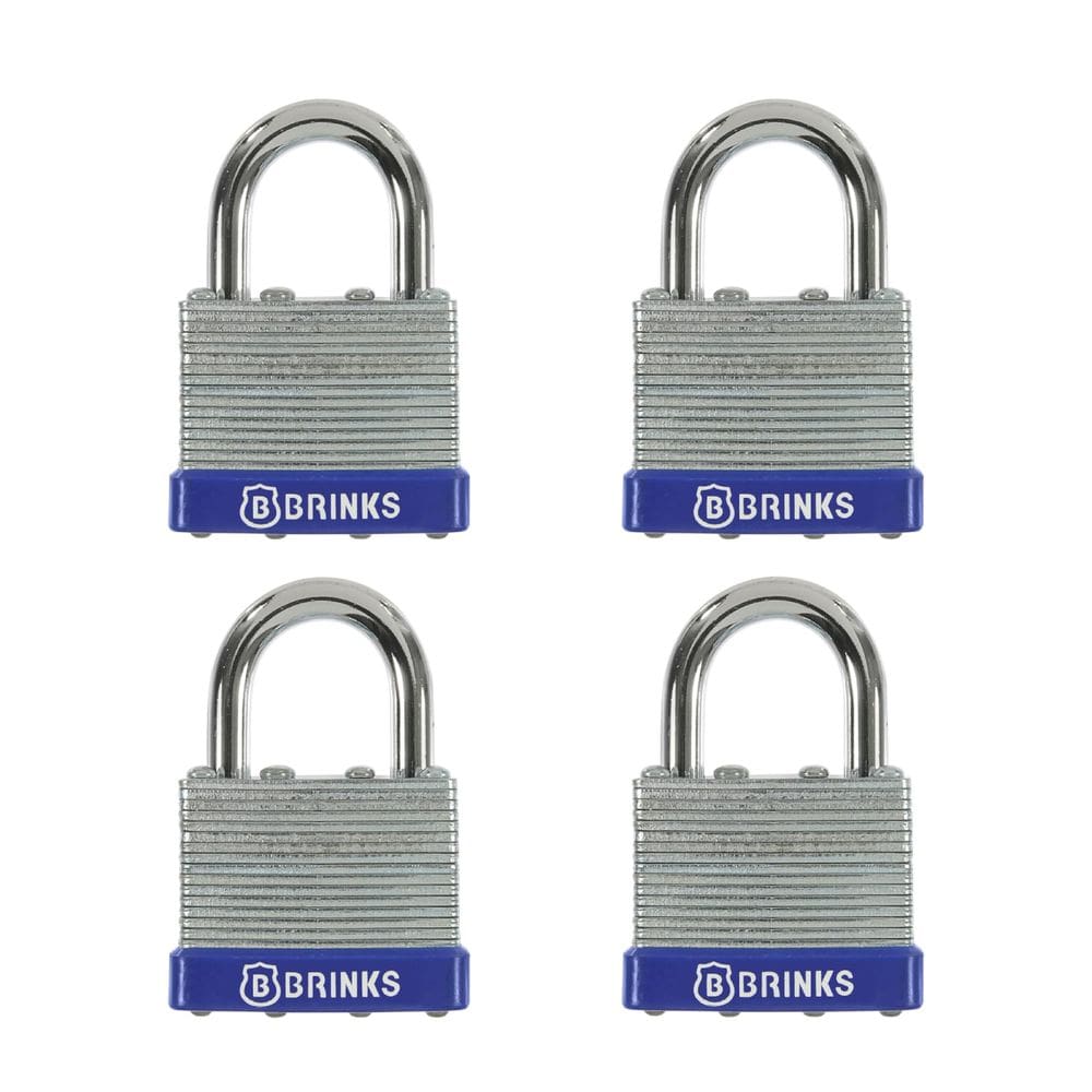Cadeado com chave de aço laminado Lock BRINKS de 40 mm, pacote com 4