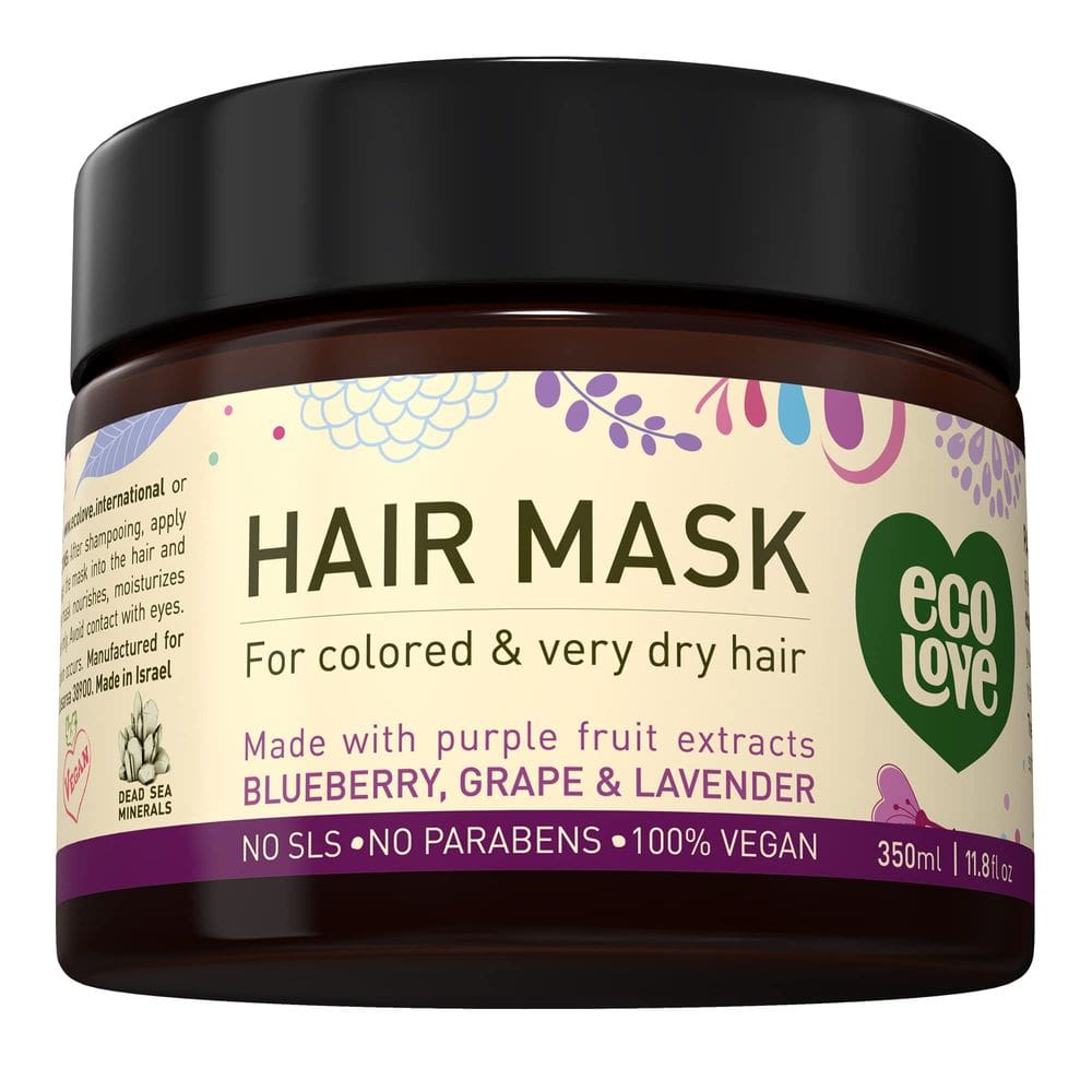 Máscara capilar EcoLove para cabelos secos e danificados 350ml com extrato de lavanda