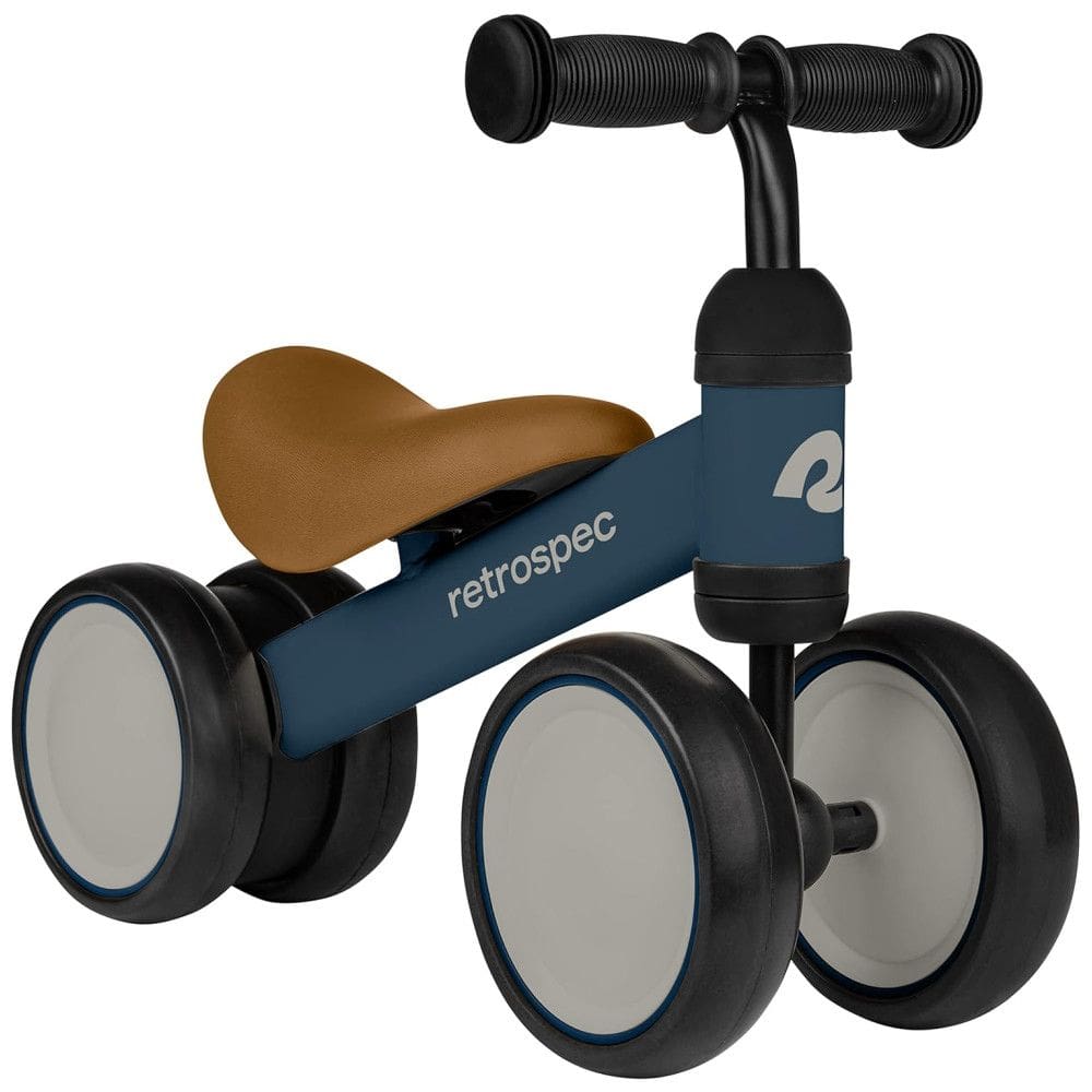 Bicicleta sem Pedal Infantil com 4 Rodas para Crianças de 1 a 4 Anos, Marinho, RETROSPEC 4505, Azul Marinho