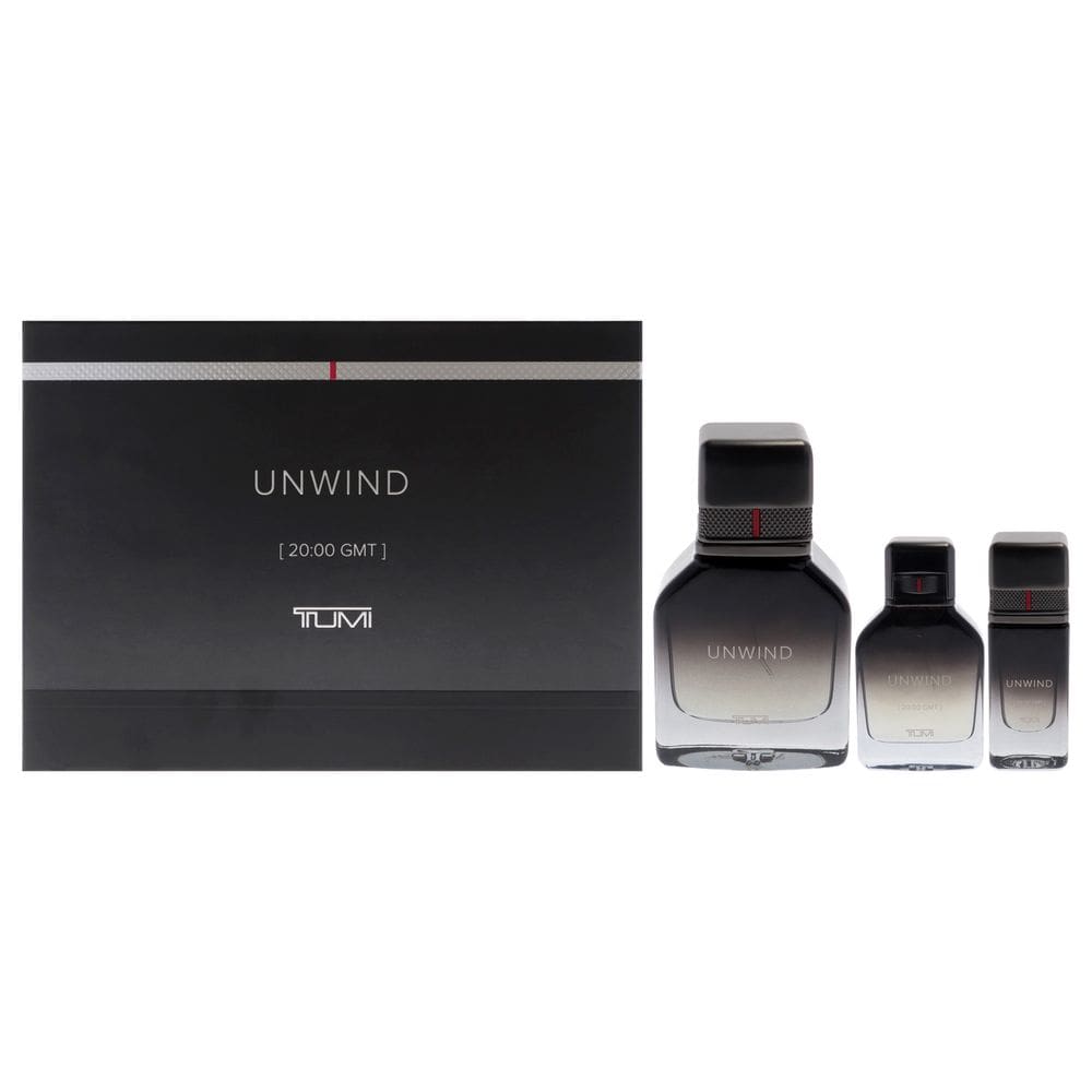 Conjunto de presente de 3 peças Perfume Tumi Unwind para homens EDP 100ml