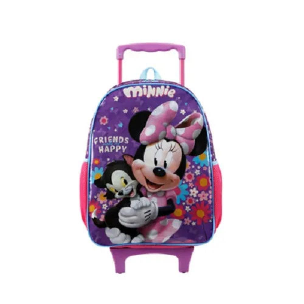 Mochila Minnie Mouse com Rodinhas Infantil Escolar para Meninas - Xeryus
