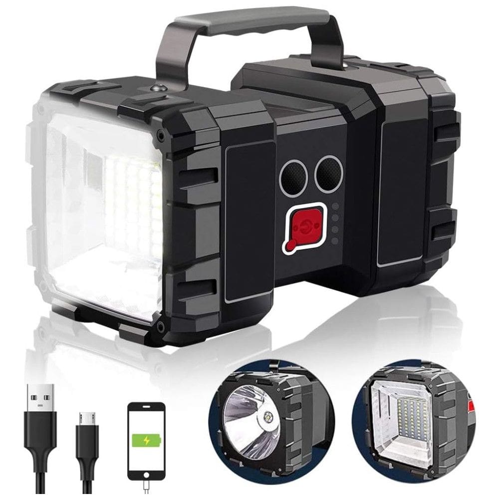 Lanterna Recarregável AlpsWolf, Lanterna de Destaque LED 15000mAh 4000LM 20h de Standby Ultra Longo, à Prova D`água, com Saída USB como