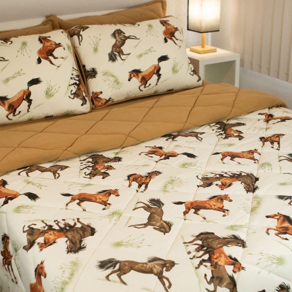 Edredom Cobre Leito Zono Enxovais King Mustang