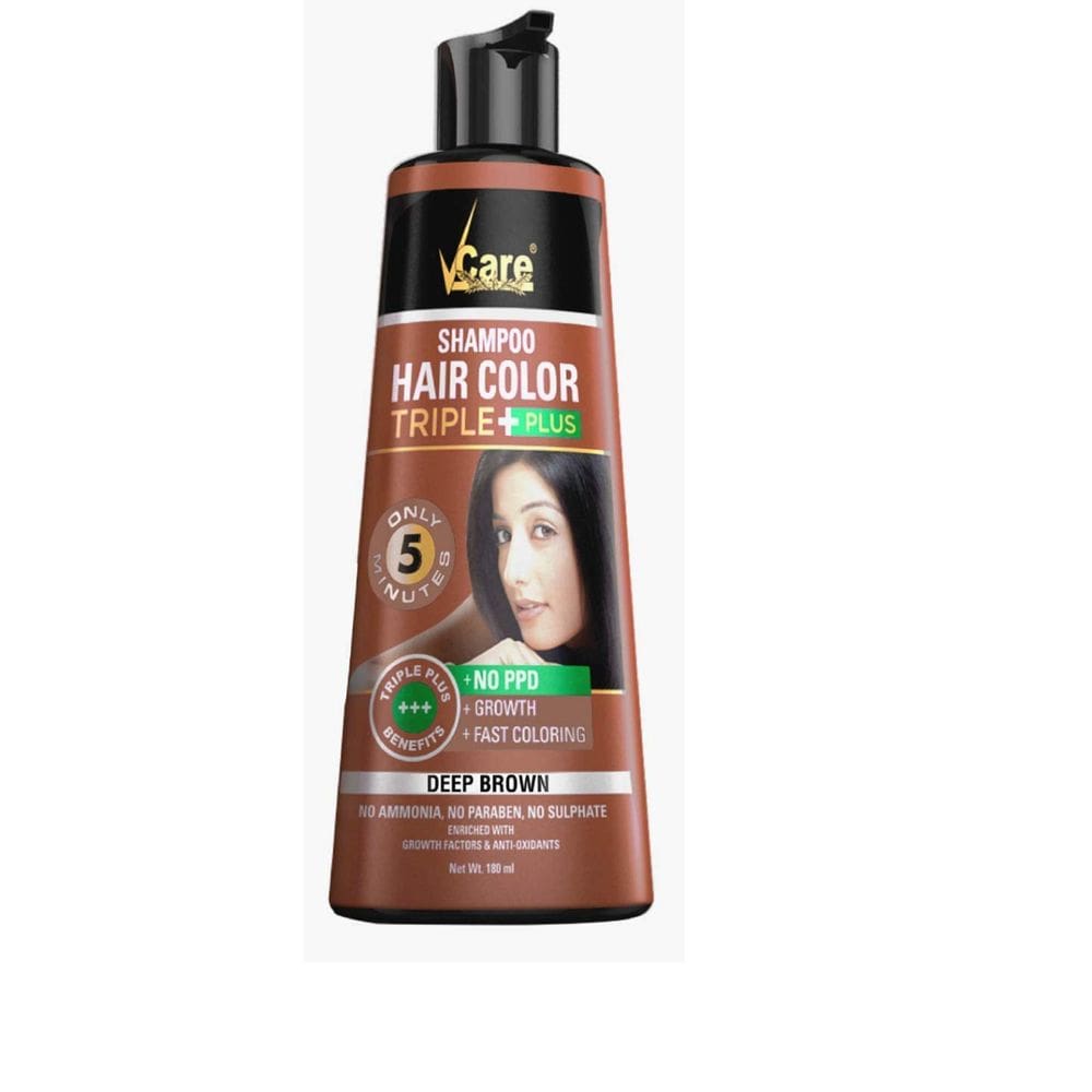 Shampoo de coloração de cabelo VCare Deep Brown 180ml