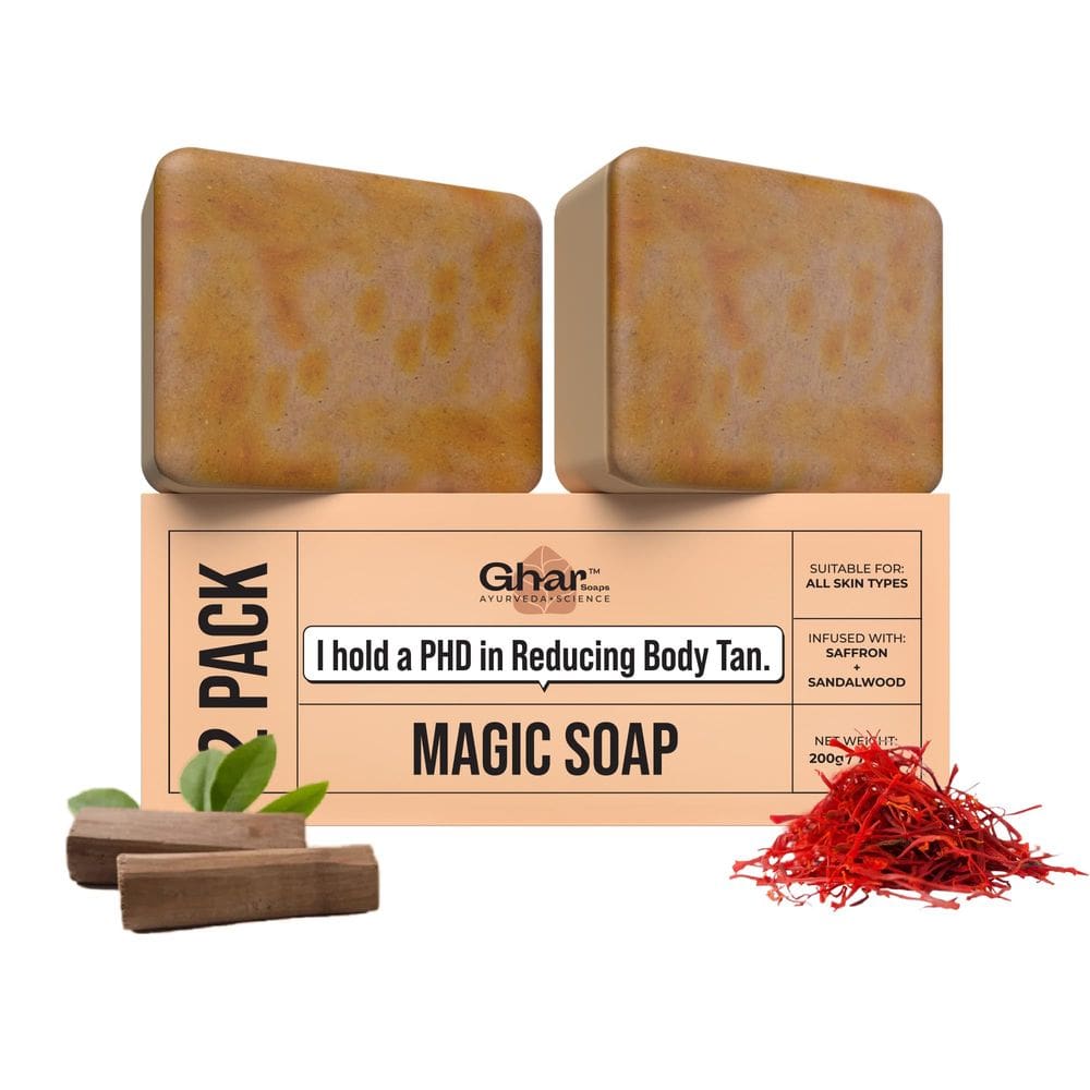 Sabonete de banho GHAR SOAPS Sandalwood Saffron 200g Pacote com 2
