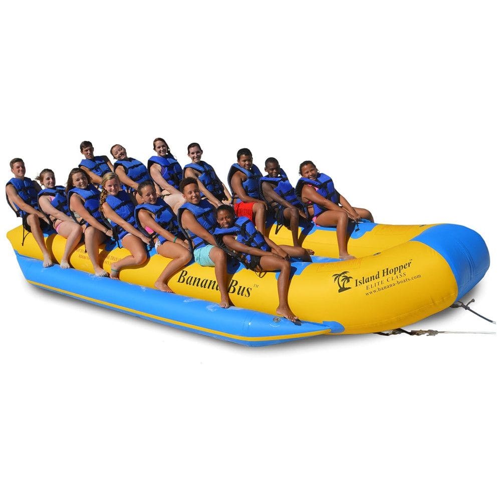 Plataforma Inflável Banana Bus até Pessoas para Piscinas e Lagos, Amarela, ISLAND HOPPER BB 14, Amarelo
