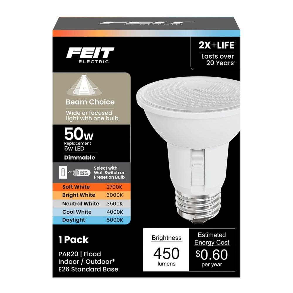 Lâmpada Feit Electric PAR20 LED regulável 450 lúmens