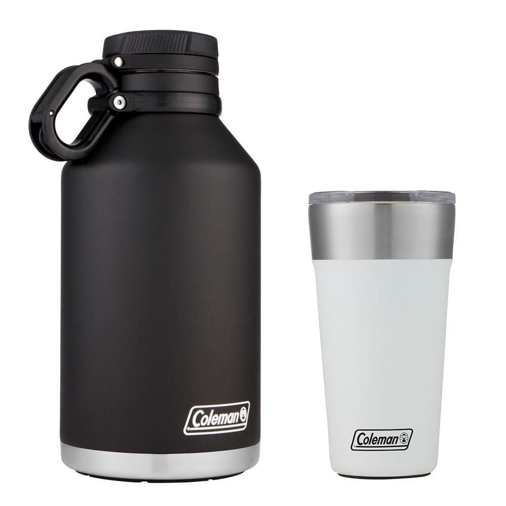 Kit Growler E Copo Térmico Com Tampa 600ml Branco Coleman