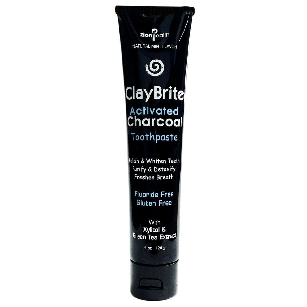 Pasta de dentes Zion Health ClayBrite Carvão Ativado 120mL
