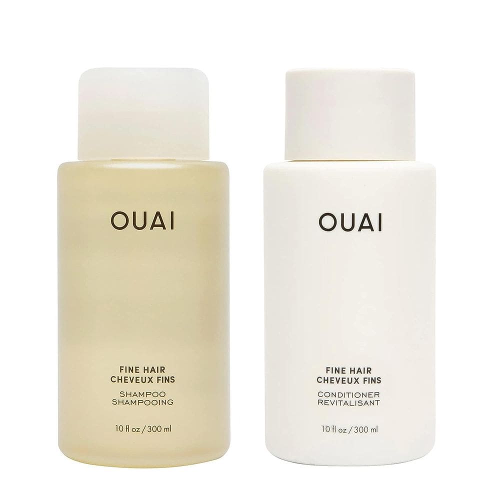 Conjunto de shampoo e condicionador OUAI Fine para cabelos finos 300mL