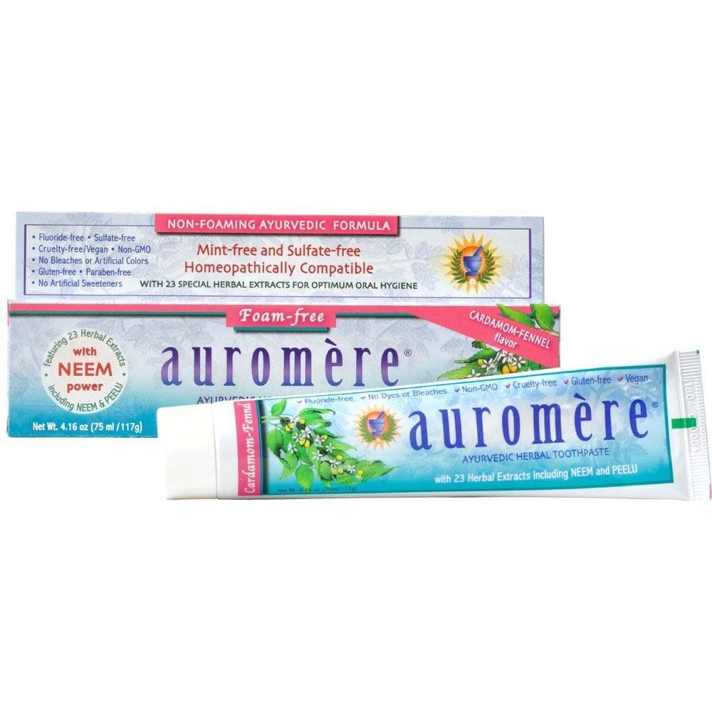 Pasta de dentes Auromere Cardamom Fennel Vegan Natural 125mL x12