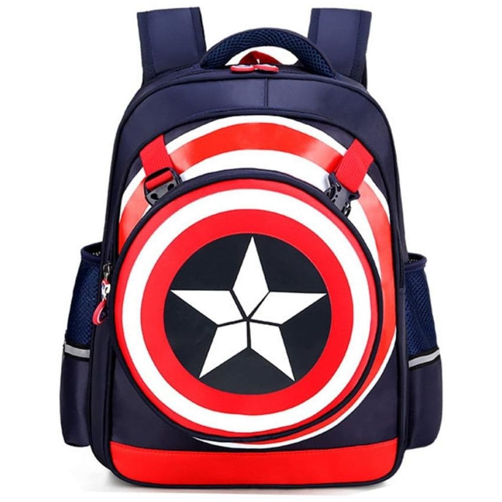 Mochila Escolar Infantil 43cm Yunniel Capitão America para Crianças, Azul Escuro