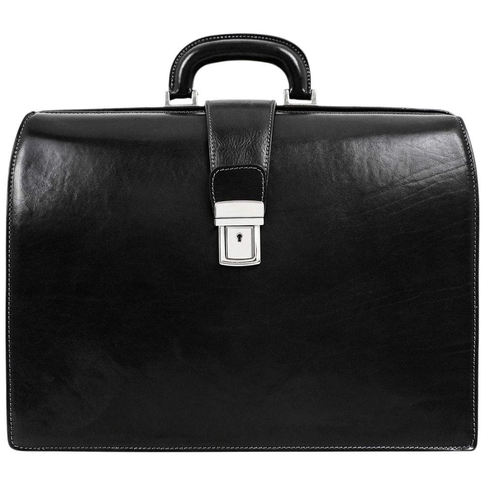 Bolsa Maleta de Couro Masculina para Laptop, Brilhante, TIME RESISTANCE, Marrom