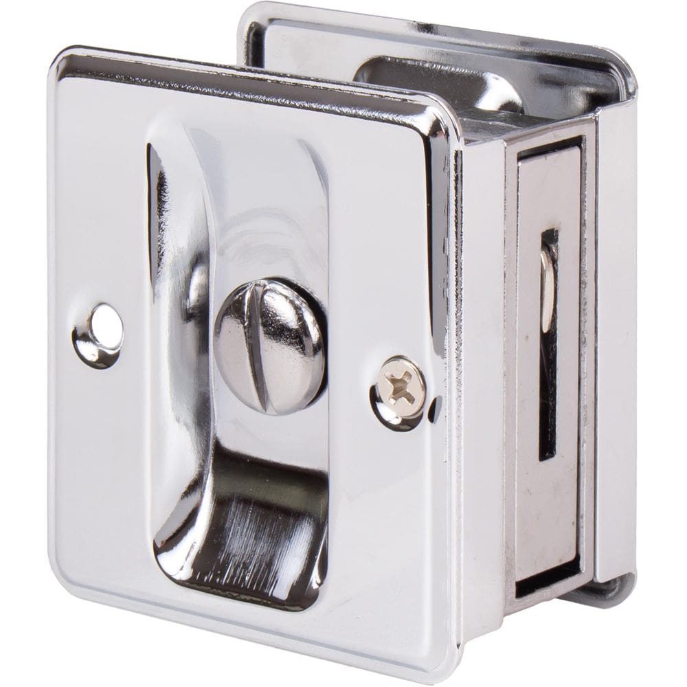Fechadura de porta de bolso quadrada Stone Harbor Hardware cromado polido