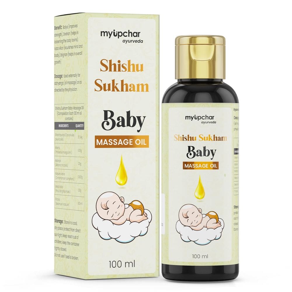 Óleo de massagem para bebês MyUpchar ayurveda Shishu Sukham 100ml