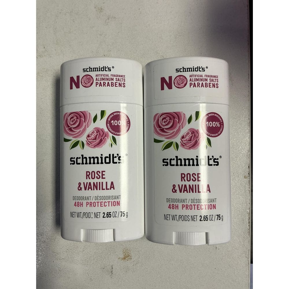 Desodorante em bastão Schmidt`s Rose + Vanilla 78 mL (pacote com 2)