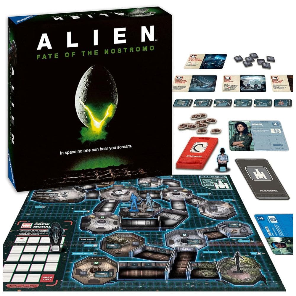 Jogo de Tabuleiro Ravensburger Alien Fate of The Nostromo para Maiores de 10 Anos - Um Jogo Cooperativo de Estratégia e Suspense