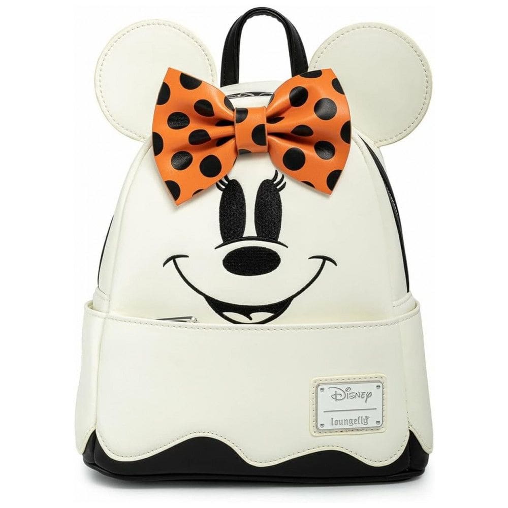 Mochila Escolar Infantil Loungefly Disney Minnie Mouse para Crianças a Partir de 10 Anos, Branca