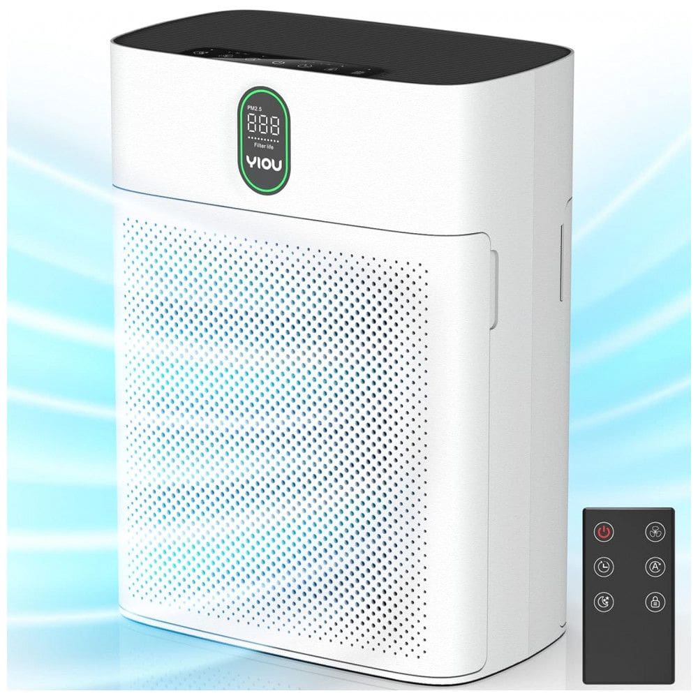 Purificador de Ar com Filtro True HEPA H13, Área até 90 m2, YIOU, Branco