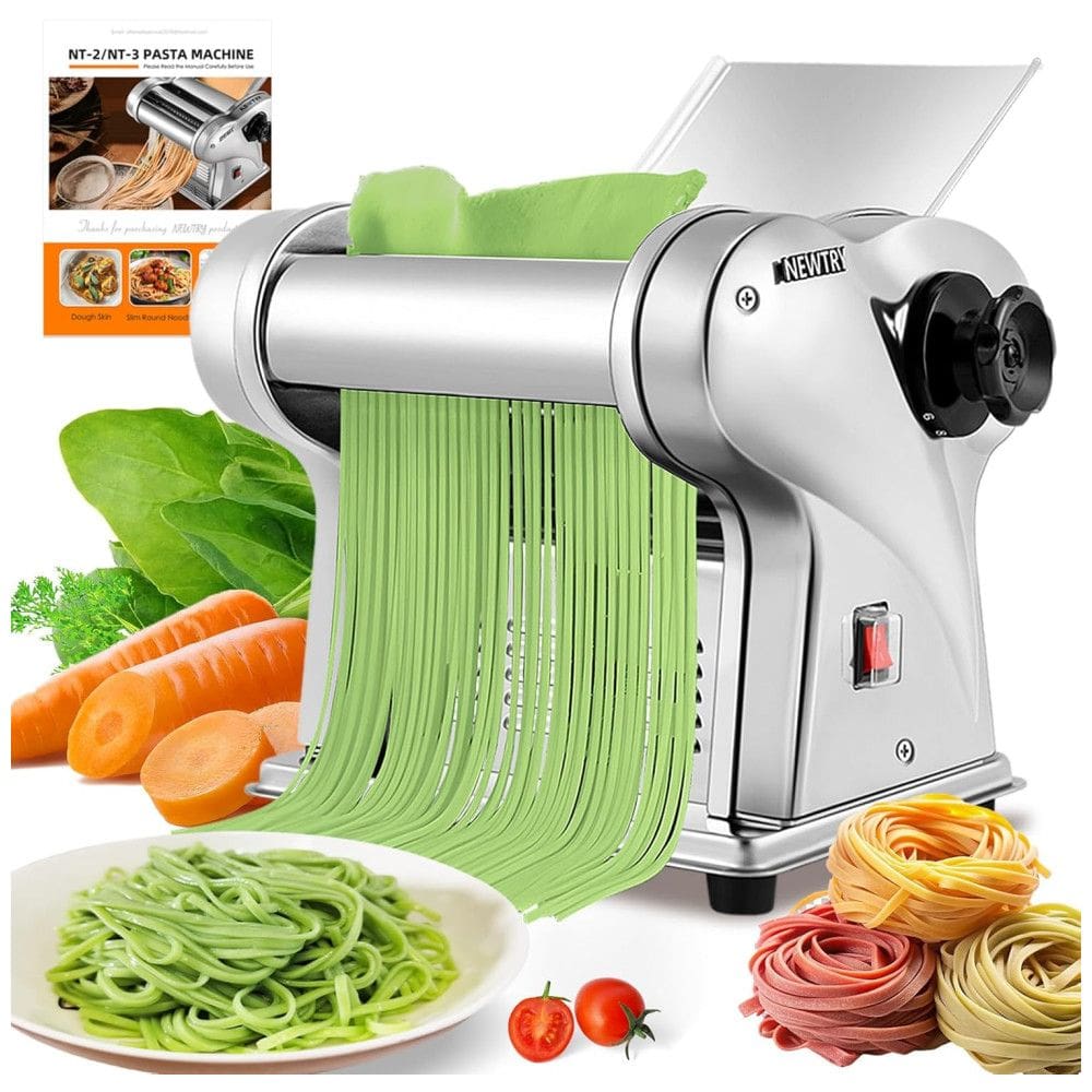Máquina de Fazer Macarrão Elétrica NEWTRY: Faça Noodles em Casa de Forma Fácil e Versátil!