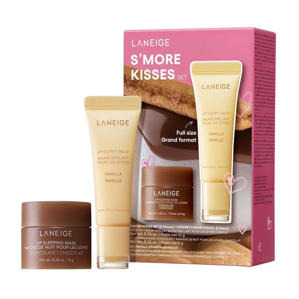Conjunto de cuidados com a pele LANEIGE S`more Kisses: máscara labial de chocolate e bálsamo