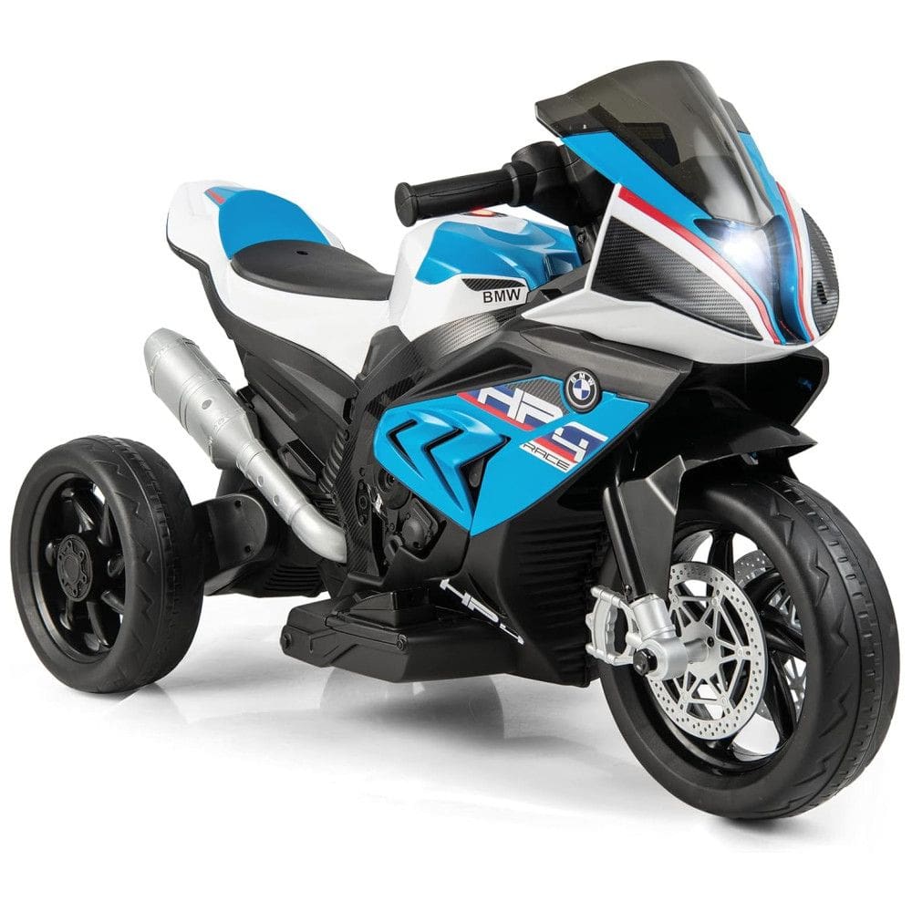 Moto Elétrica Infantil BMW Bateria 12V 3 Rodas com Luzes e Sons USB, COSTZON, Azul