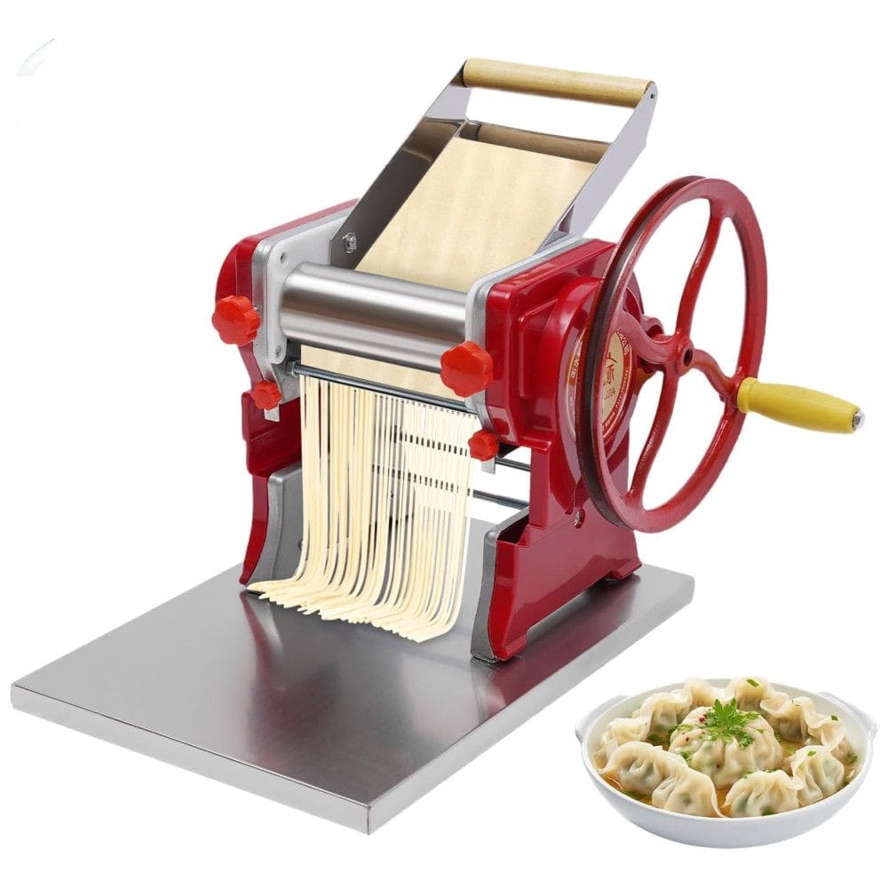 Máquina de Fazer Massas Comerciais em Aço Inoxidável, Manual, com Ajuste de Espessura, Cortador de Macarrão, Massa para Ravioli