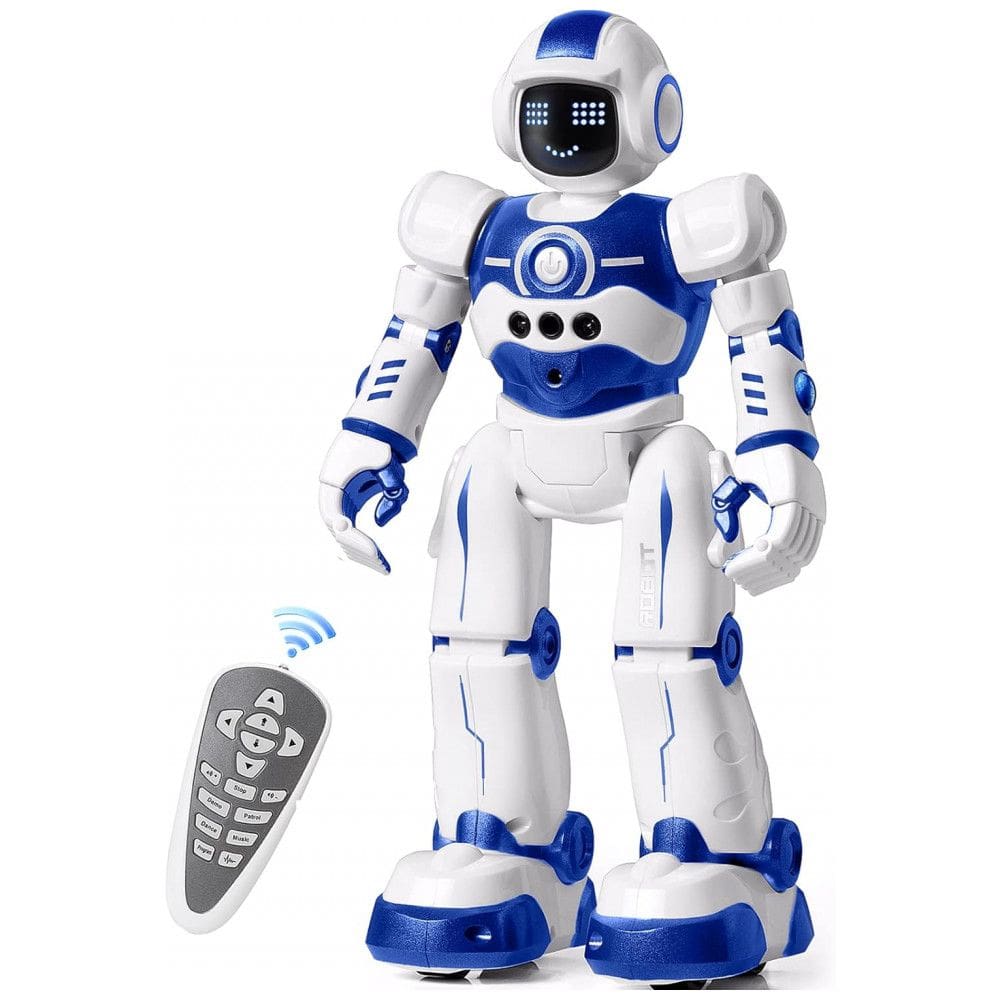 Robô Programável Inteligente EduCuties com Controle Remoto e Detecção de Gestos para Crianças Acima de 3 Anos, Branco e Azul