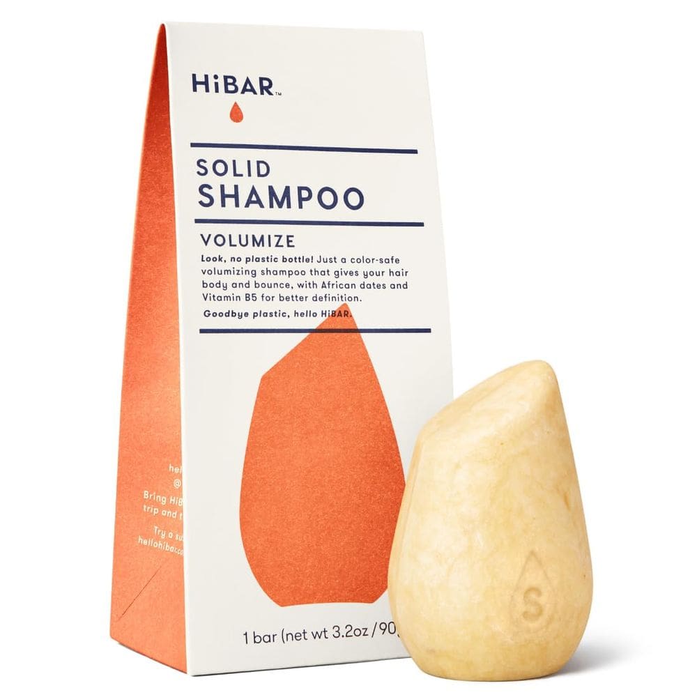 Shampoo Bar HIBAR Volumize para cabelos finos e lisos com tâmaras africanas